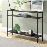 Henn&Hart 42" Wide Rectangular Console Table with Metal Shelves in Blackened Bronze, Entryway Table, Accent Table for Living Room, Hallway Henn&Hart