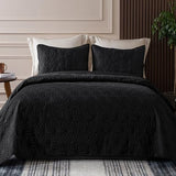 Whale Flotilla California King Quilt Bedding Set, Soft Black Oversized Bedspreads Quilts Cal King Size for All Seasons, 3 Pieces Lightweight Geometric Star Pattern Coverlet Whale Flotilla