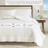 Great Bay Home Twin/Twin XL Quilt Bedding Set, 2-Piece Lightweight Summer Channel Stitch Quilt Set with Shams, Ultra Soft White Bedspreads, Quilted Bedding Coverlets for All Seasons Great Bay Home