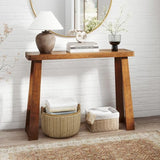 Giantex Narrow Long Console Table, 43" Modern Entryway Table Behind the Couch, Rubberwood Accent Sofa Tables for Living Room, Foyer, Hallway, Bedroom, Entrance (Walnut) Giantex