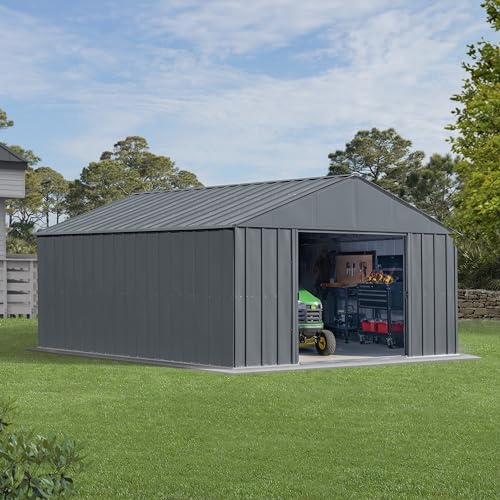 Arrow Classic Metal Shed, 12 x 14, Charcoal Arrow