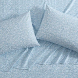 Laura Ashley - Queen Sheets, Cotton Percale Bedding Set, Lightweight & Breathable Home Decor (Heirloom Ditzy Blue, Queen) Laura Ashley