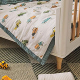 Little Unicorn Toddler Bedding 3-Piece Set | Includes Comforter, Crib Sheet & Pillowcase | Soft & Breathable Muslin Fabric | for Convertible Cribs & Toddler Beds (Work Trucks) Little Unicorn