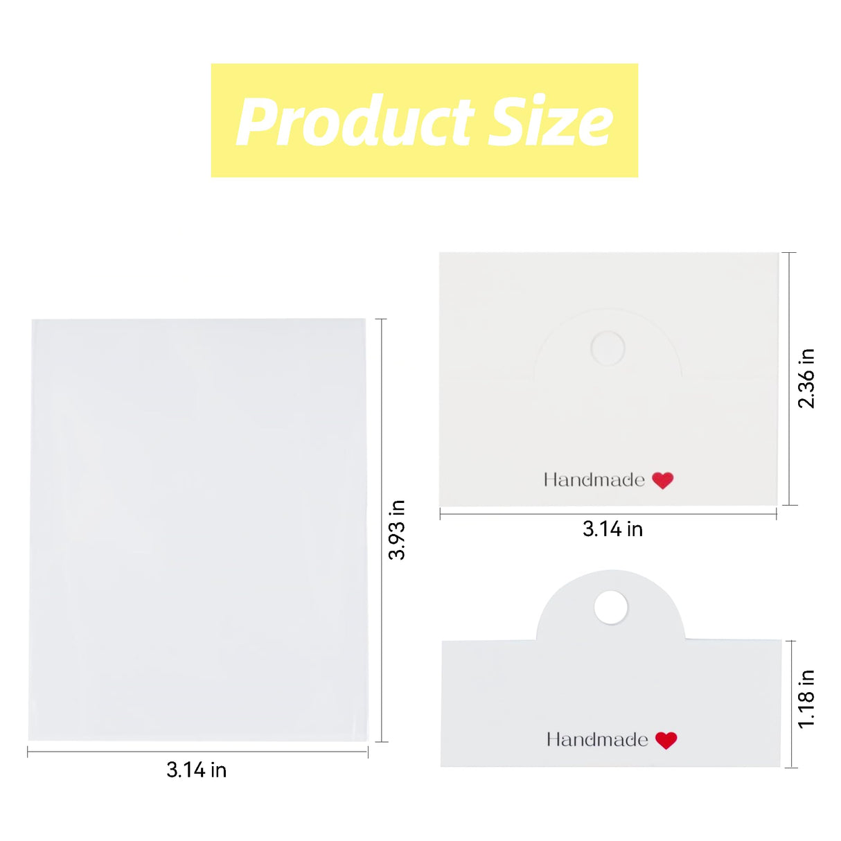 Vcekract 100Pcs Packaging for Small Business, Small Business Packaging Supplies for Bracelet, Car Coaster, Keychain, Jewelry, Display Cards for Selling, 3.14''×3.14'' Vcekract