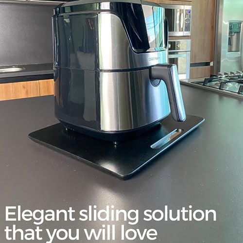 Ibyx Elegant Sliding Tray for Your Coffee Maker & Heavy Kitchen Appliances - Sturdy, Slides Easily from Under The Cabinet (Black, Large - Wide (16" X 13")) Ibyx