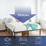 Olee Sleep 18 Inch Heavy Duty Steel Slat Anti-Slip Support, Easy Assembly Platform Bed Frame, Noise Free Steel Mattress Foundation, Maximum Storage, No Box Spring Needed, Black, Cal King Size Olee Sleep