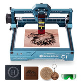 SCULPFUN C1 Mini Laser Engraver, 3W Portable Laser Engraving Machine with 0.04mm Ultra Fine Spot, Work for DIY Beginners,Plywood,Leather,Kraft Paper,Slate, Engraving Area 150 * 130mm SCULPFUN