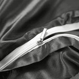 AiMay 3 Piece Satin Duvet Cover Set Bedding Sets Luxury Rich Silk Silky Super Soft Solid Color Reversible Stain-Resistant Wrinkle Free (Queen, D-Grey) AiMay