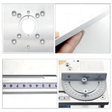 KETIPED Aluminium Router Table Insert Plate,Woodworking Benches Router Flip Plate with Miter Gauge Guide,Fence Sliding Brackets,Tenon Ruler,MG-053SV KETIPED