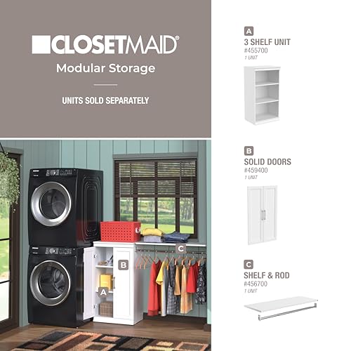ClosetMaid Modular Storage Shelf Unit with 3 Shelves, White ClosetMaid