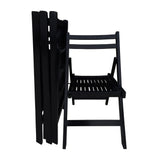 4-Piece Set of Indoor and Outdoor Wood Folding Chairs,Wedding Chair Wooden Slatted Seat for Dining Room Kitchen Balcony Wedding Occasion Events (Black) Ochangqi