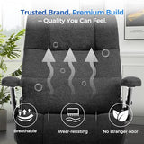 600LBS Big and Tall Massage Office Chair, Extra Wide Seat - 3D Kneading Massage & Heat Office Chair with Heavy Duty Metal Base, 3D Flip Arms, Fabric Ergonomic with Thick Spring Cushion CHAIRKER