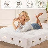 8" Futon Mattress Full Size, Floor Mattress for Adults, Foldable Sofa Couch Bed with Shredded Foam Filling, Comfy Sleeping Mat for Guest, Camping, Dorm, White(Frame Not Included), 54" x 80" Bliss Homey