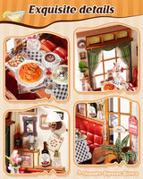 Rolife Miniature House Kit for Adults Elysees Bistro Book Nook Kit DIY Wooden Dollhouse Kit Tiny Mini House Bookshelf Decor 3D Wooden Puzzle Hobby Crafts Gifts for Family Friends