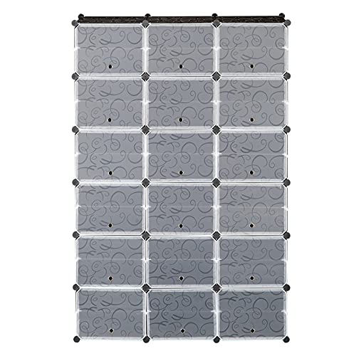 Gainvieyee 12-Tier Portable 72 Pair Shoe Rack Organizer, 36 Grids Tower Shelf Storage Cabinet Expandable Stackable Space with Door for Heels, Boots, Slippers Black Gainvieyee