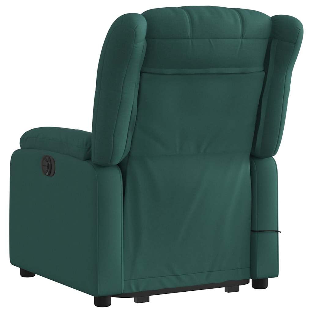 WRJENFSC Dark Green Power Lift Recliner Chair Oversized Massage Living Room Furniture Fabric Polyester 535 lbs Capacity Adjustable Armrests for Living Room Bedroom Reading WRJENFSC