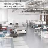 Workflow Modular Wall | Room Divider with Whiteboard, Sound Dampening, & Frosted Acrylic Panels | Expandable Office Partition for Privacy & Stability (53" x 70") S Stand Up Desk Store