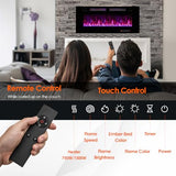 ORALNER 42” Smart WiFi App Controlled Electric Fireplace, Ultra Thin Linear Recessed & Wall Mounted Fireplace Heater with Adjustable Flame Color & Speed, Remote, 12 H Timer (42 INCHES) ORALNER
