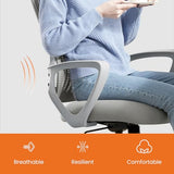 Sweetcrispy Home Office Managerial Executive Chair, Ergonomic Mesh Adjustable Swivel Mid-Back Chair with Comfortable Lumbar Support, Comfy Arms for Bedroom,Study,Student Sweetcrispy