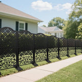 Metal Privacy Screen Outdoor 40"×20" Freestanding Decorative Privacy Panels for Balcony Garden or Backyard Outdoor Room Divider for Patio XOCUWU