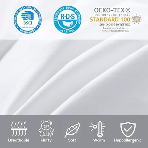 Premium All-Season Full Size Luxury Siberian Goose Down Comforter Duvet Insert 1200 Thread Count 100% Egyptian Cotton Down Feather Comforter (Full, White Solid) EGYPTIAN BEDDING