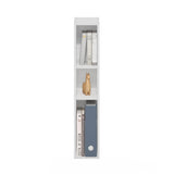 Furinno Fulda 3-Tier Space Saving Storage Shelf Bookcase, 6-Inch Width, White Furinno