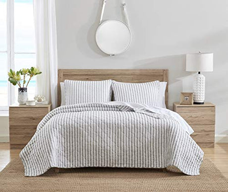 Stone Cottage - Full/Queen Quilt Set, Reversible Cotton Bedding with Matching Shams, Ideal Bedding Set (Willow Way Grey, Full/Queen) Stone Cottage