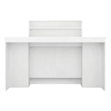 VOWNER 39.3" H Modern Reception Desk with LED Lighting, Office Counter with Display Cabinet, Secretary Desk with Power Outlets – Front Desk for Salon, Lobby (55.1" W x 21.2" D x 39.3" H) (White) VOWNER