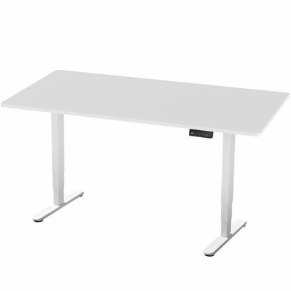 VIVO Electric 71 x 36 inch Sit Stand Desk, Dual Motor Memory Controller Height Adjustment, 2B Series, White Top White Frame, DESK-KIT-2W7W-36