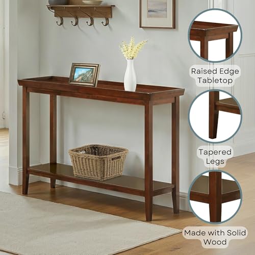 Convenience Concepts Ledgewood Console Table 48" - Modern Narrow Sofa Display Accent with Storage Shelf for Transitional, Traditional Living Room, Entryway, Hallway, or Bedroom, Espresso Convenience Concepts