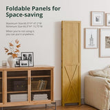 Cozy Castle Wood Room Divider, 3 Panel 66.9 Inch Privacy Screen, Folding Wall Divider, Barnwood Room Separator, Freestanding Partition, Temporary Wall for Decorative, Natural Cozy Castle