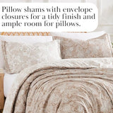 Southshore Fine Living, Inc. Oversized Comforter King Size Bed Set, Down Alternative Paisley Bedspread, Reversible Bedding Sets, California/King Sized Comforter & Matching Shams, Taupe/White Southshore Fine Living, Inc.