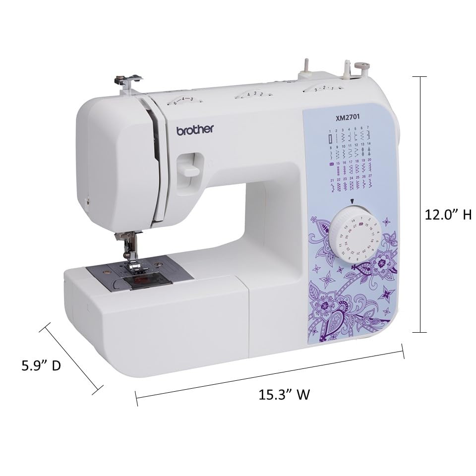 Brother XM2701 Sewing Machine, Lightweight, Full Featured, 27 Stitches, 6 Included Feet Brother