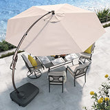 Grand patio 11FT Cantilever Umbrella with Base Outdoor Large Round Aluminum Offset Umbrella for Patio Garden Backyard (Champagne, 11 FT) Grand patio