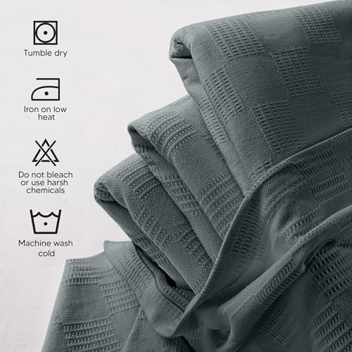 Utopia Bedding Smoke Gray 100% Cotton Blanket [Queen Size - 90x90 Inch] 350GSM Lightweight, Soft and Breathable Thermal Blanket for All Seasons Utopia Bedding