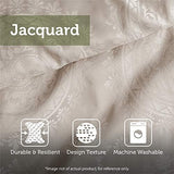 Madison Park Bellagio Cozy Comforter Set - Luxurious Jaquard Traditional Damask Design, All Season Down Alternative Bedding with Matching Shams, Decorative Pillow, Queen(90"x90"), Brown/Gold 7 Piece Madison Park