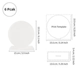 PYD Life 6 Pack Sublimation Acrylic Sign Plaque Display Blanks 5.9" Round with 5.1" x 1.8" Sublimation Acrylic Sheets Stand Thickness 1/6"(4mm) Custom Table Sign for Store Restaurant Party PYD Life