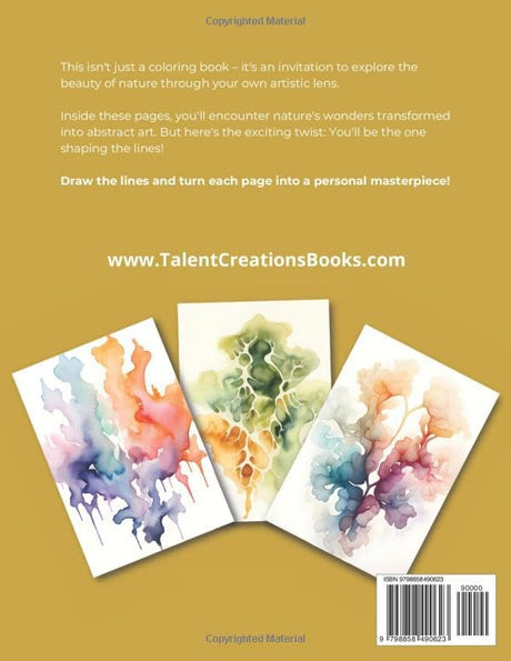 Abstract Nature Reverse Coloring Book You Draw the Lines: 35 Watercolor Color Pages For You To Add Your Own Drawings, Doodles and Line Art | Draw the ... And Calming Activity (Reverse Coloring Books) Majosta