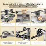 Longer RAY5 40W Laser Cutter and Laser Engraver for Tumblers with Air Pump, Rotary Roller Bundle, 8Pcs Risers17.3"x 17.3"x 0.86" Honeycomb Working Bed for CO2 or Diode Laser Engraver Cutting Machine Longer