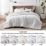 Bedsure California King Comforter Set - Grayish White Soft Bedding for All Seasons, Cationic Dyed Bed Set, 3 Pieces, 1 California King Size Comforter (104"x96") and 2 Pillow Shams (20"x36"+2") Bedsure