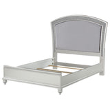 Acme Maverick California King Upholstered Wooden Panel Bed in White Platinum ACME Furniture