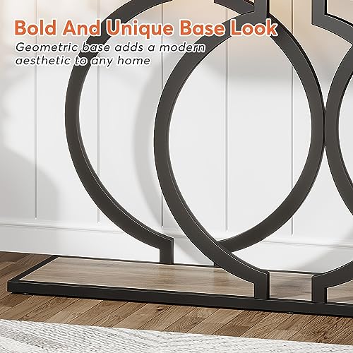 Tribesigns Console Table, 55-Inch Industrial Entryway Table with Geometric Metal Frame, Narrow Long Wood Accent Sofa Table for Living Room, Entrance, Hallway, Vintage Grey Tribesigns