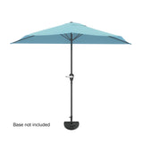 Half Umbrella Outdoor Patio Shade - 9 ft Patio Umbrella with Easy Crank - Small Canopy for Balcony, Table, or Deck by Pure Garden (Blue) Pure Garden