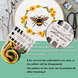 Lukinbox Embroidery Kit for Beginners Adults, 3 Sets Cross Stitch Starter Kits Include 3 Stamped Embroidery Clothes with Floral and Bee Pattern, 1 Embroidery Hoop, Threads, Needles and Instructions