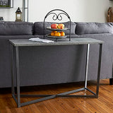 Household Essentials Jamestown Console Sofa Table Rustic Slate Concrete and Black Metal Household Essentials