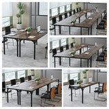 LayBurst 6.5ft Conference Table with Flexible Configuration,Conference Room Table with Adjustable Footpads,Stable Structure,Large Rectangle Seminar Table for 4-22Person (1, Brown) LayBurst