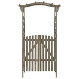 Gecheer Garden Arch Arbor Trellis with Gate, Pergola Planter Plant Support Archway for Climbing Raised Bed, Garden Arch Wedding Party Decoration Outdoor Garden Lawn Backyard 45.7"x15.7"x80.3" - Gray Gecheer