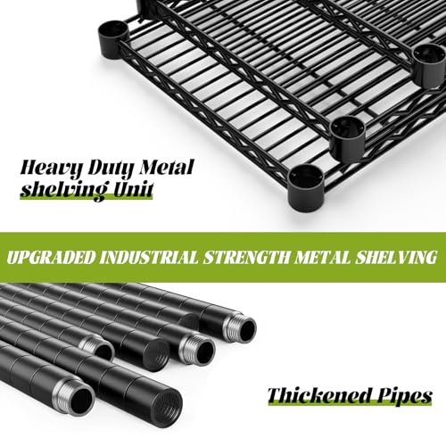 MODCART Storage Shelves, 48" L x 20" W x 72" H Heavy Duty Garage Wire Shelving Unit Loads 2000LBS, 5-Tier Adjustable Metal Industrial Utility Shelf Rack for Kitchen, Laundry Room, Basement MODCART