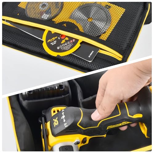Bag Compatible with DEWALT 20V MAX Cut Off Tool 3 in 1 Brushless (DCS438B), Storage Case Carrying Holder Organizer for Charger, Batteries, Cutting Wheel and Other Accessories (Box Only) Tanmqin
