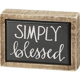 Primitives by Kathy Simply Blessed Box Sign Mini ,Black Primitives by Kathy